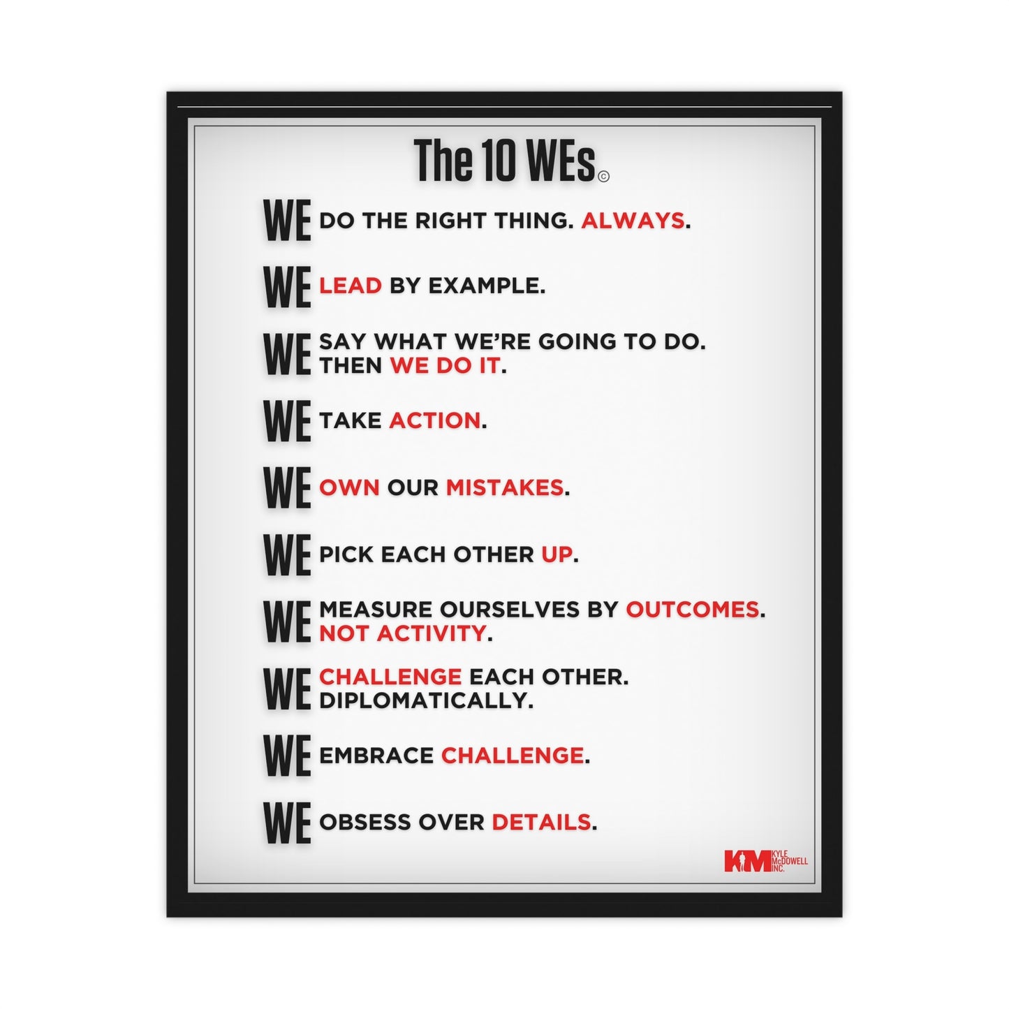 The 10 WEs Matte Poster (Unframed)
